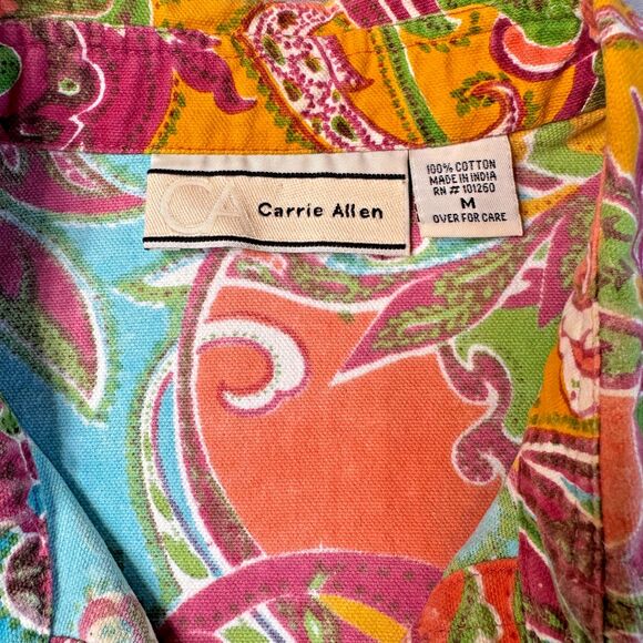 VTG Carrie Allen Paisley Beaded Sequin Denim Jacket Womens Medium Cotton Boho - Picture 3 of 14